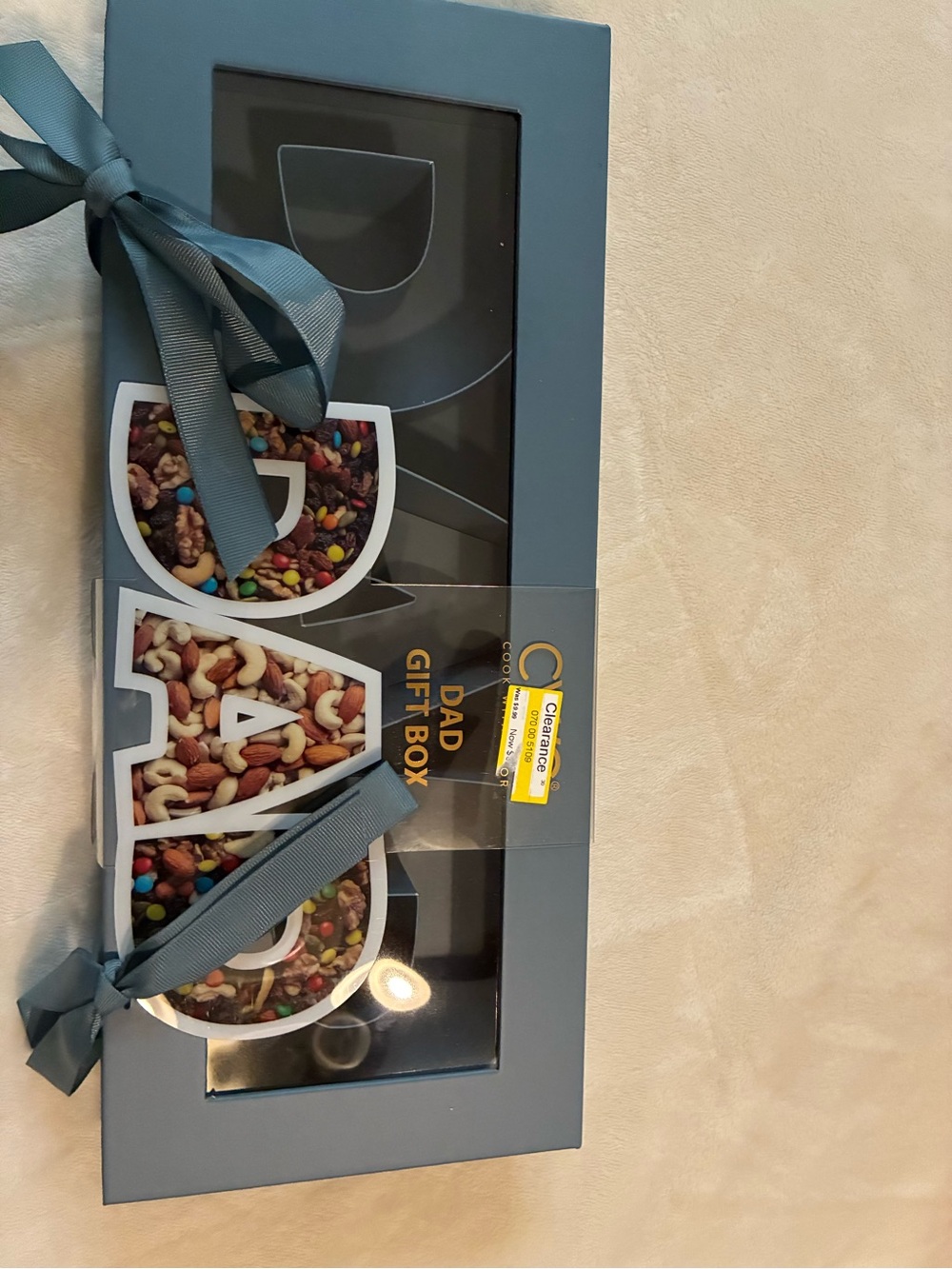 Cook with Color Fillable DAD Word Food Storage Gift Box Blue Textured